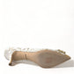 Elegant White Lace Crystal Pumps
