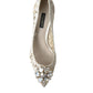 Elegant White Lace Crystal Pumps