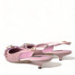 Pink Crystal Embellished Silk Slingback Heels