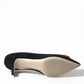Elegant Black Leather Suede Pumps