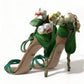 Emerald Elegance Satin Heels
