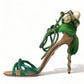 Emerald Elegance Satin Heels
