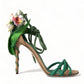 Emerald Elegance Satin Heels