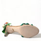 Emerald Elegance Satin Heels