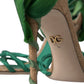 Emerald Elegance Satin Heels