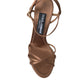 Elegant Brown Silk Blend Heeled Sandals