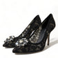 Elegant Taormina Lace Heels with Crystal Embellishment