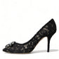 Elegant Taormina Lace Heels with Crystal Embellishment
