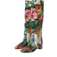 Floral Brocade Knee High Boots