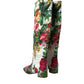 Floral Brocade Knee High Boots