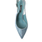 Aquamarine Slingback Heels with Crystal Embellishments