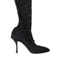 Elegant Black Stretch Sock Boots