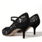 Elegant Black Taormina Lace Heels