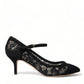 Elegant Black Taormina Lace Heels