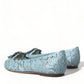 Elegant Floral Lace Aqua Vally Flats