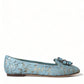 Elegant Floral Lace Aqua Vally Flats