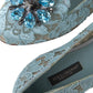 Elegant Floral Lace Aqua Vally Flats
