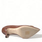 Elegant Brown Leather Heels Pumps