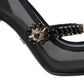Crystal-Embellished Black Mary Jane Stilettos