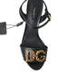 Elegant Black Leather Heels Sandals