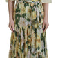 Elegant Floral Silk Pleated Maxi Dress