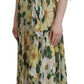 Elegant Floral Silk Pleated Maxi Dress