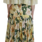 Elegant Floral Silk Pleated Maxi Dress