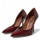 Elegant Bordeaux Eel Skin Pumps