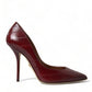 Elegant Bordeaux Eel Skin Pumps