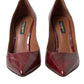 Elegant Bordeaux Eel Skin Pumps