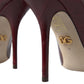 Elegant Bordeaux Eel Skin Pumps