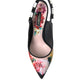 Floral Slingback Heels with Luxe Crystal Details