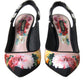 Floral Slingback Heels with Luxe Crystal Details