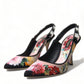 Floral Slingback Heels with Luxe Crystal Details