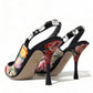 Floral Slingback Heels with Luxe Crystal Details