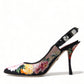 Floral Slingback Heels with Luxe Crystal Details