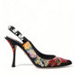Floral Slingback Heels with Luxe Crystal Details