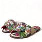 Exquisite Floral Print Flat Sandals