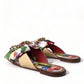 Exquisite Floral Print Flat Sandals