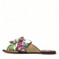 Exquisite Floral Print Flat Sandals