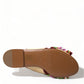 Exquisite Floral Print Flat Sandals