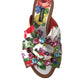 Exquisite Floral Print Flat Sandals