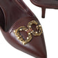 Elegant Leather Slingback Pumps - Chic Brown Hue
