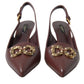 Elegant Leather Slingback Pumps - Chic Brown Hue