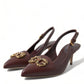 Elegant Leather Slingback Pumps - Chic Brown Hue
