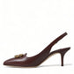 Elegant Leather Slingback Pumps - Chic Brown Hue