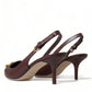 Elegant Leather Slingback Pumps - Chic Brown Hue