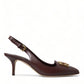 Elegant Leather Slingback Pumps - Chic Brown Hue