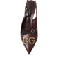Elegant Leather Slingback Pumps - Chic Brown Hue