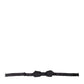 Black Solid Silk Adjustable Neck Papillon Bow Tie